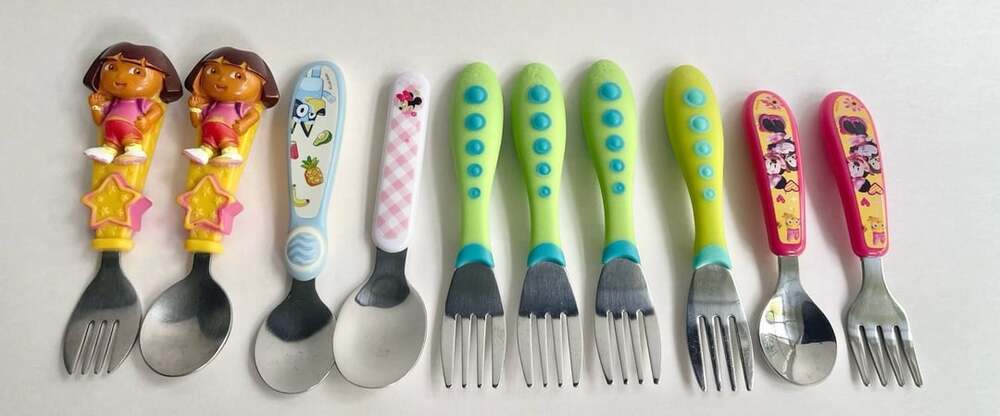 Kids Character Stainless Steel Flatware Utensil Lot 10 Pieces